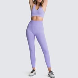image-Sports Bra Yoga Set - Cotton Blend Moisture Wicking