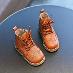 image-Kids Boys Girls Martin Boots Autumn Winter Children Ankle Zip Snow