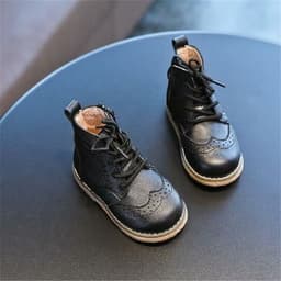 image-Kids Boys Girls Martin Boots Autumn Winter Children Ankle Zip Snow