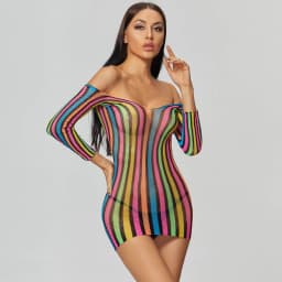 image-Sexy Lingerie Harnesses Babydoll bodysuit Lingerie Crotchless Colorful
