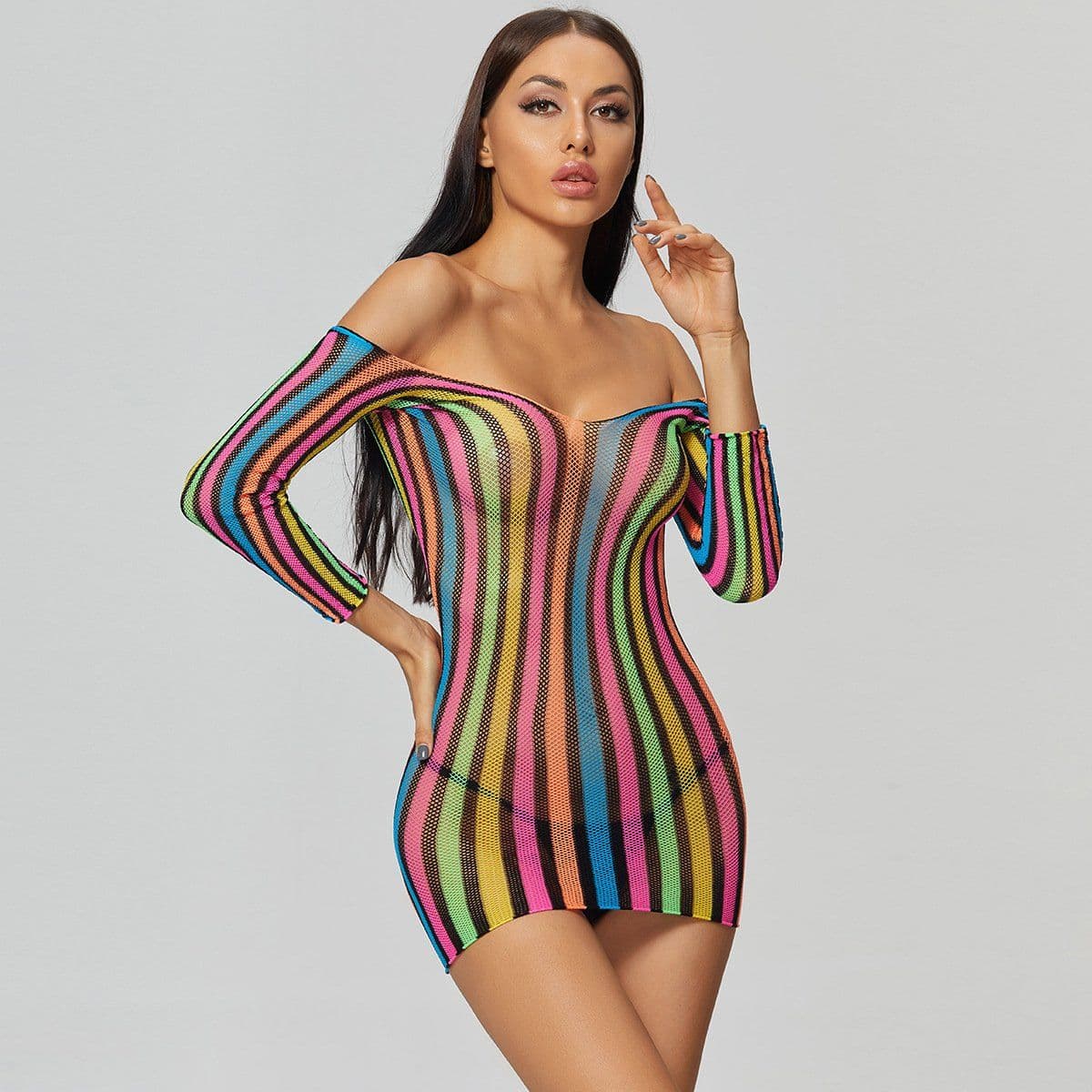 image-Sexy Lingerie Harnesses Babydoll bodysuit Lingerie Crotchless Colorful