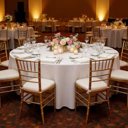 image-VEVOR White Round Tablecloths 2 Pack, 120 Inches in Diameter, Stain- & Wrinkle- Resistant, Machine Washable Table Clothes, Polyester Fabric Table Covers for Wedding, Party, Banquet, Formal Events