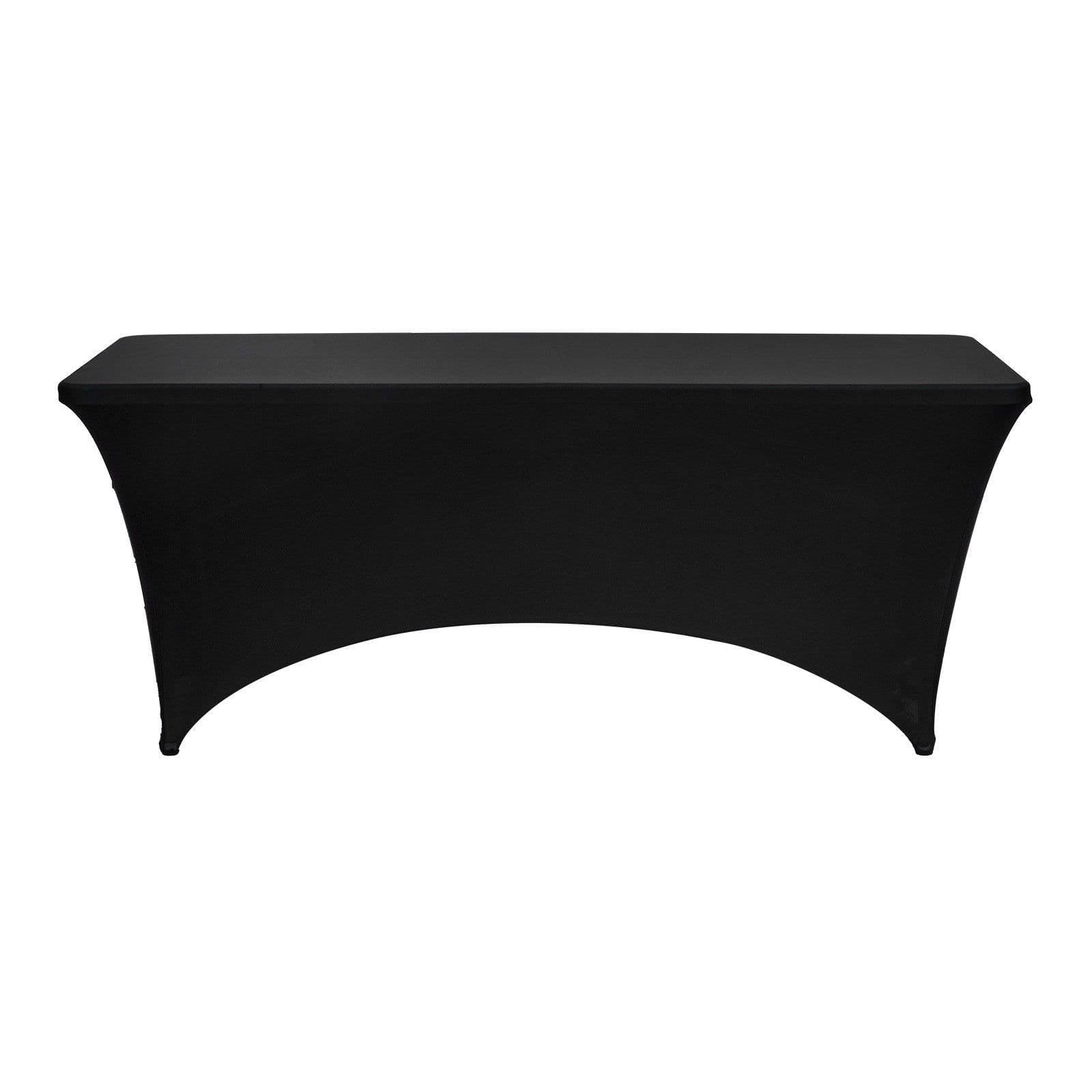image-VEVOR 3 Pack Table Cloth for 6FT Rectangular Fitted Events, Wrinkle-Resistant Stretch Black Table Covers, Washable Spandex Tablecloth Protector, for Party, Wedding, Cocktail, Banquet, Festival