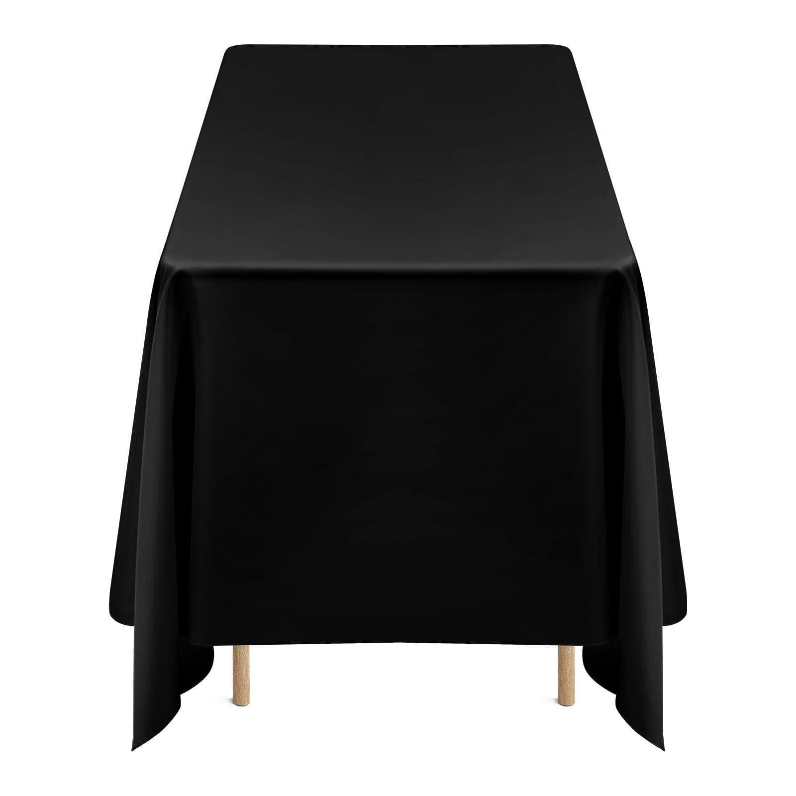 image-VEVOR Black Tablecloths for Rectangle Tables, 6 Pack, 70 x 120 Inches, Reusable and Machine Washable Table Clothes, Wrinkle-Resistant Polyester Fabric Table Covers for Wedding, Party, Banquet