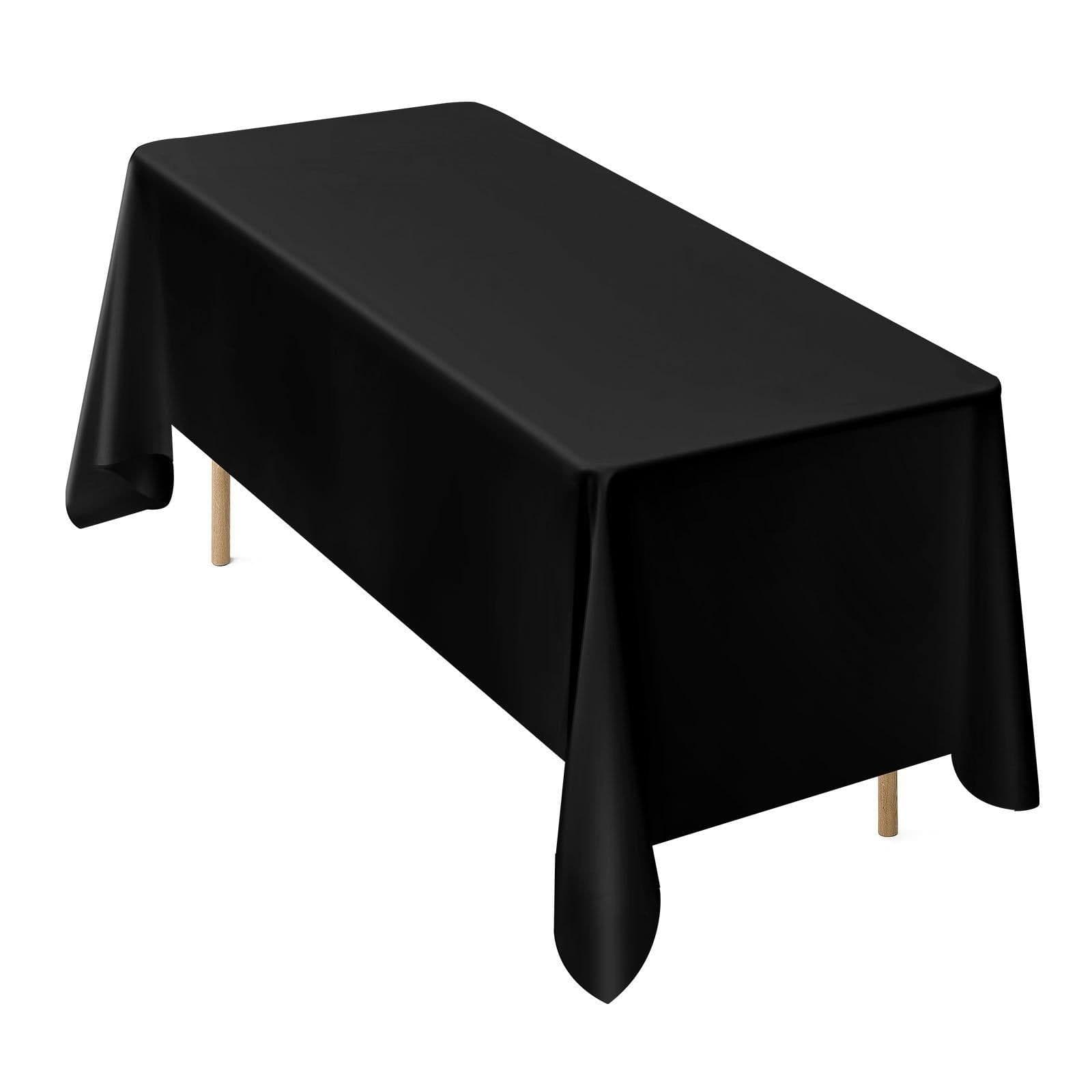 image-VEVOR Black Tablecloths for Rectangle Tables, 6 Pack, 70 x 120 Inches, Reusable and Machine Washable Table Clothes, Wrinkle-Resistant Polyester Fabric Table Covers for Wedding, Party, Banquet