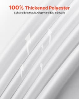image-VEVOR White Round Tablecloths 6 Pack, 132 Inches in Diameter, Stain- & Wrinkle- Resistant, Machine Washable Table Clothes, Polyester Fabric Table Covers for Wedding, Party, Banquet, Formal Events