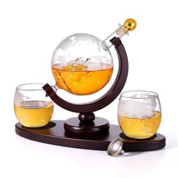 image-Amazon same style glass bottle craft wine bottle wine container set oval wooden frame high borosilicate wine bottle