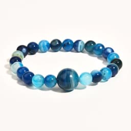 image-Beaded New green tiger women's simple geometry Fashion Bracelet agate