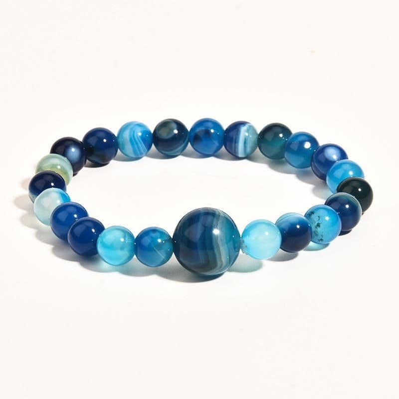 image-Beaded New green tiger women's simple geometry Fashion Bracelet agate
