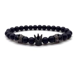 image-Beaded 2020 bracelet fashion men's crown 8mm tiger eye stone beads