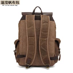 image-Unisex Retro Canvas Backpack - Army Green 20-35L
