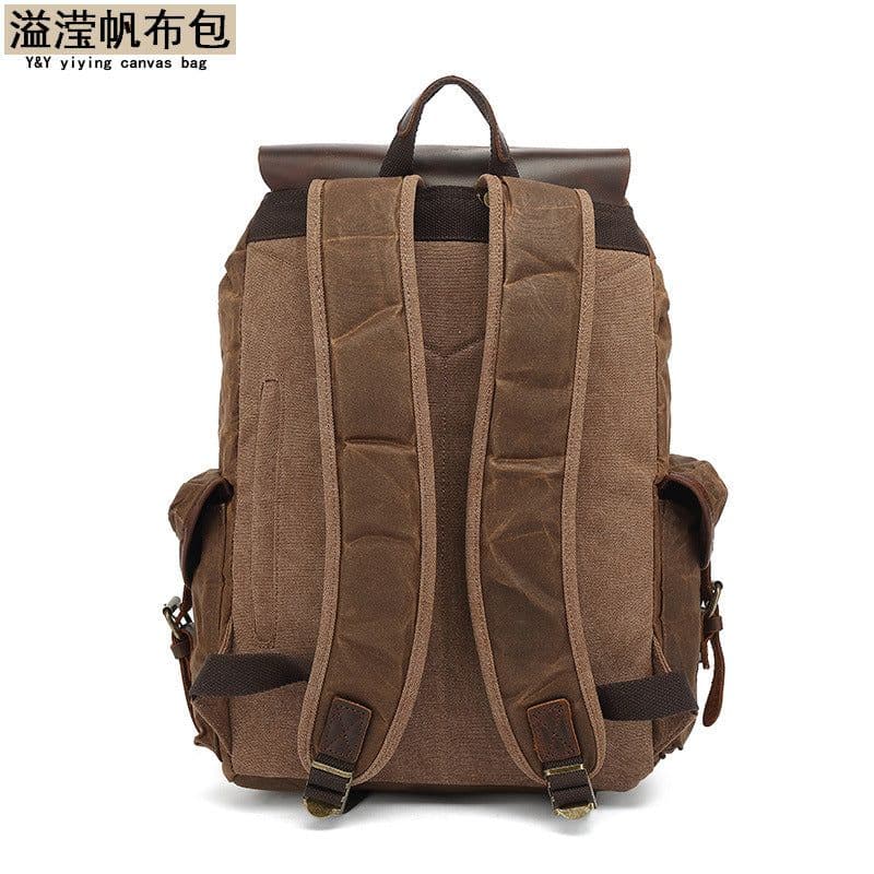 image-Unisex Retro Canvas Backpack - Army Green 20-35L