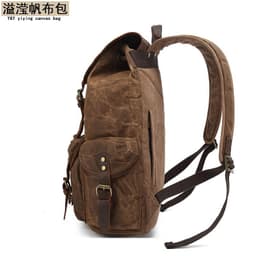 image-Unisex Retro Canvas Backpack - Army Green 20-35L