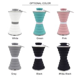 image-Silicone Folding Water Bottle 500ml - Navy Blue