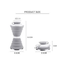 image-Silicone Folding Water Bottle 500ml - Navy Blue
