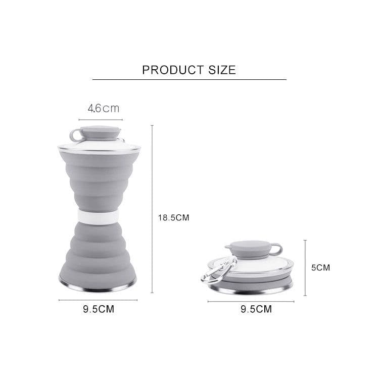 image-Silicone Folding Water Bottle 500ml - Navy Blue