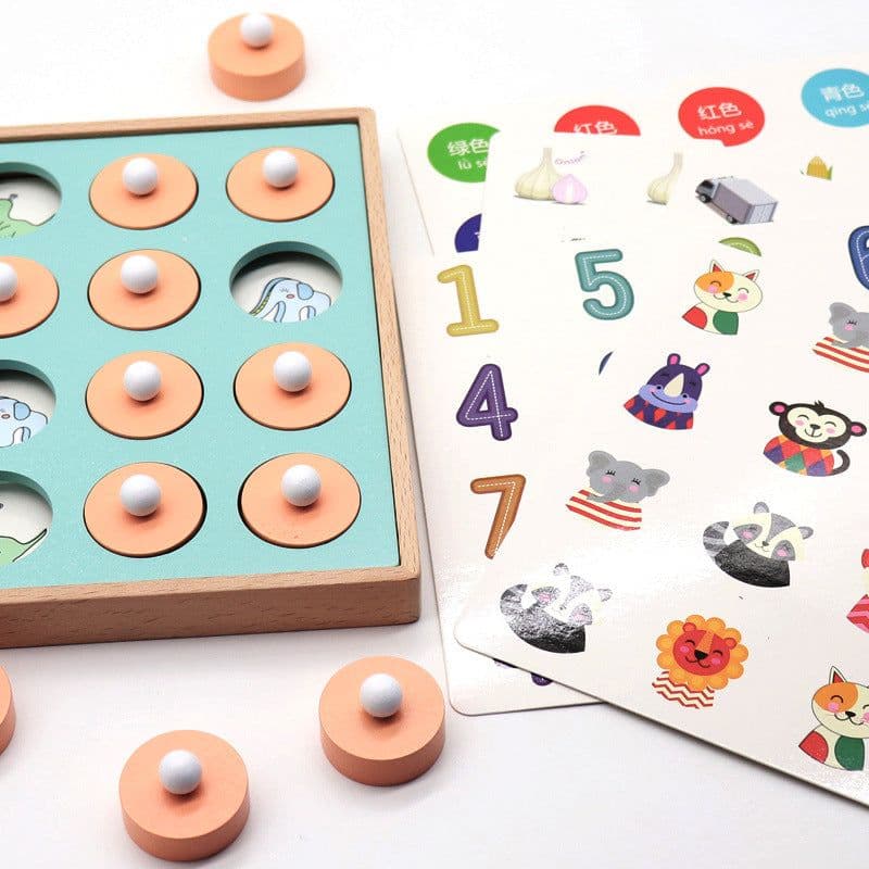 image-Memory Match Chess Game 3D Puzzles Wooden Early Educational Family Party Casual Interaction Game Toy For Children Kid