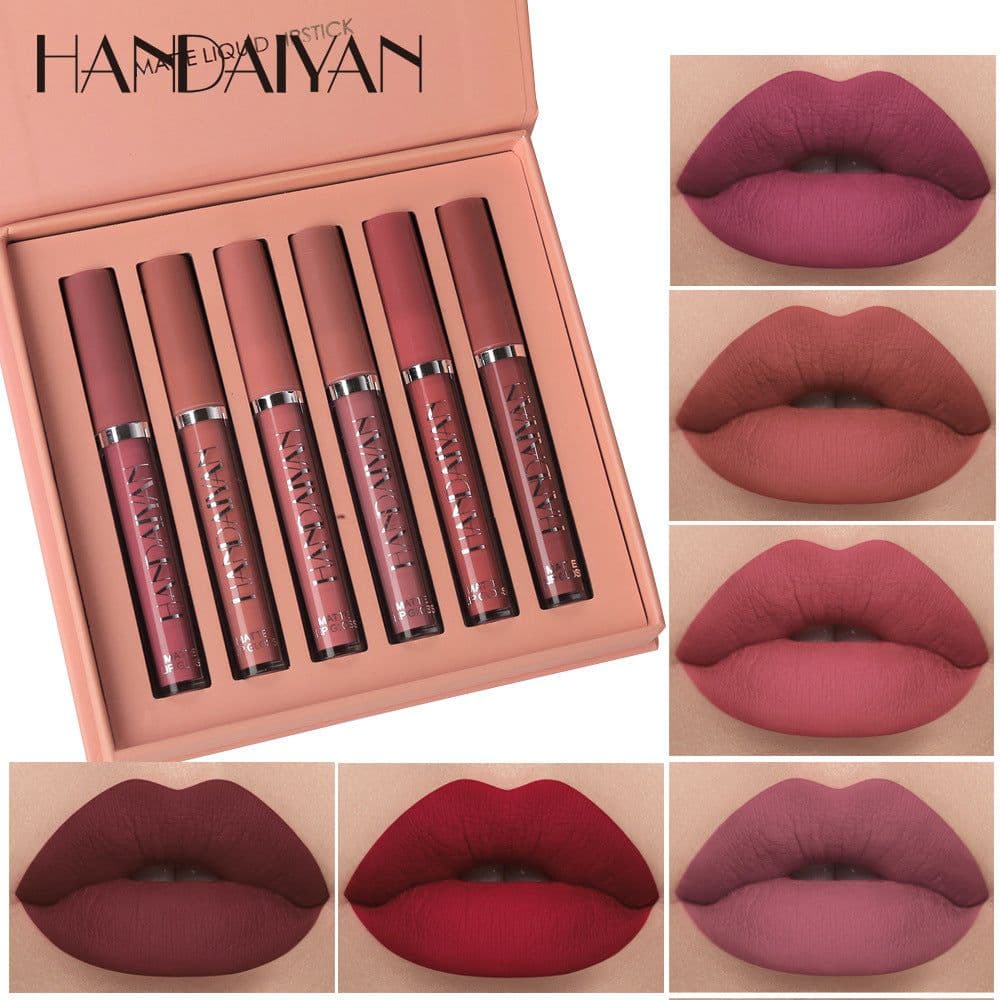 image-HANDAIYAN 6-Piece Lip Gloss Set - Matte Liquid Lipstick