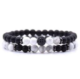 image-Micro-inlaid Zircon Nracelet 6mm Natural Stone Beaded Bracelet