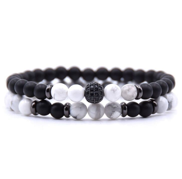 image-Micro-inlaid Zircon Nracelet 6mm Natural Stone Beaded Bracelet