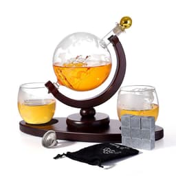 image-Amazon same style glass bottle craft wine bottle wine container set oval wooden frame high borosilicate wine bottle