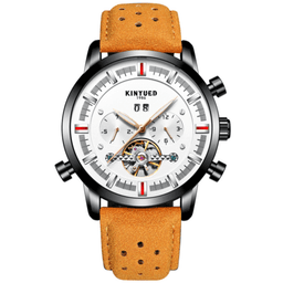 image-Leather Strap Watch With Large Dial For Men