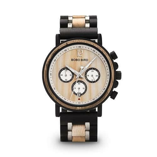 image-Multifunctional Solid Wood Quartz Watch