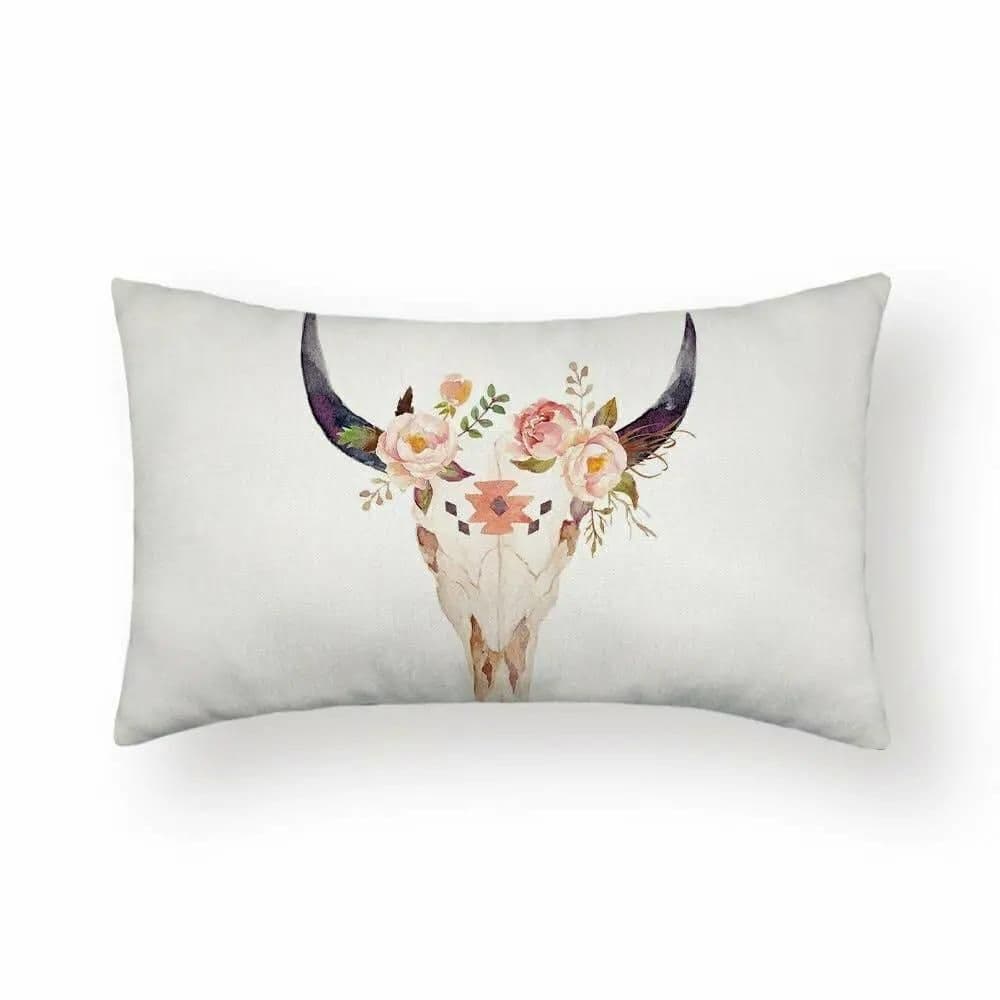 image-Cushion Cover Skull - Flower Long