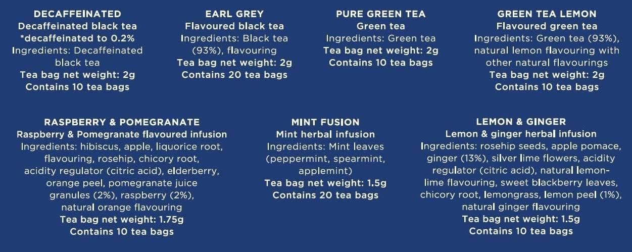 image-Tetley Tea Bags Individual Enveloped Sachets Tagged Classic Flavoured Selections