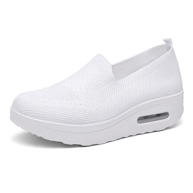 image-Women's Slip-On Casual Shoes - Brown Mesh Breathable