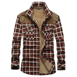 image-Cotton Plaid Shirt Men Long Sleeve Green XXXL