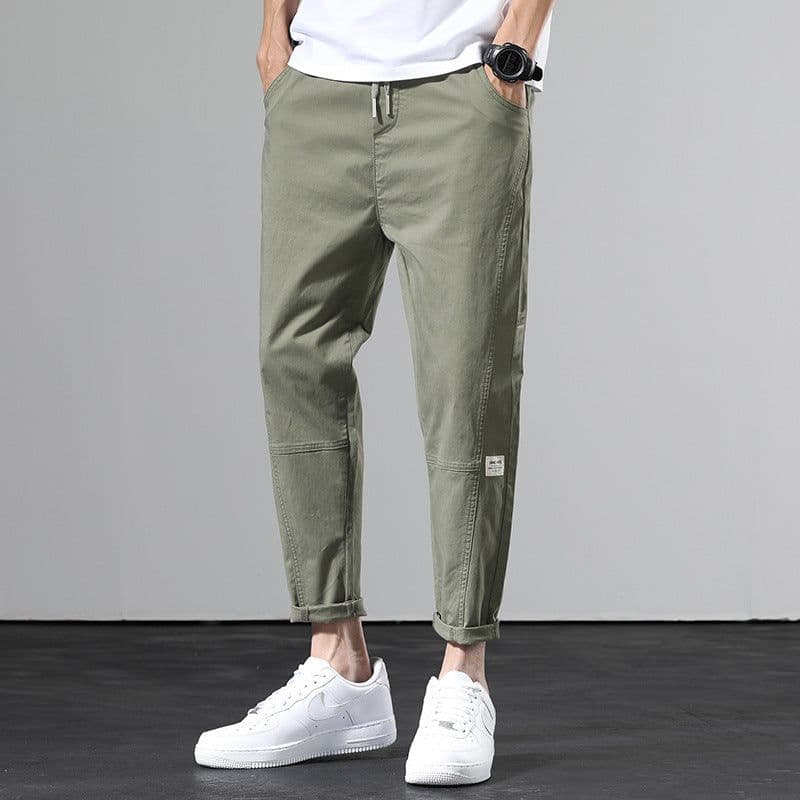 image-Military Green Korean Style Casual Pants - Men's Loose Straight 2020 Spring