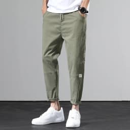 image-Military Green Korean Style Casual Pants - Men's Loose Straight 2020 Spring