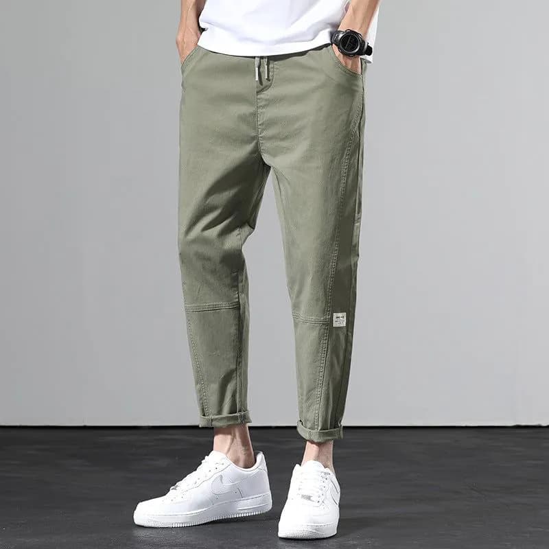 image-Military Green Korean Style Casual Pants - Men's Loose Straight 2020 Spring