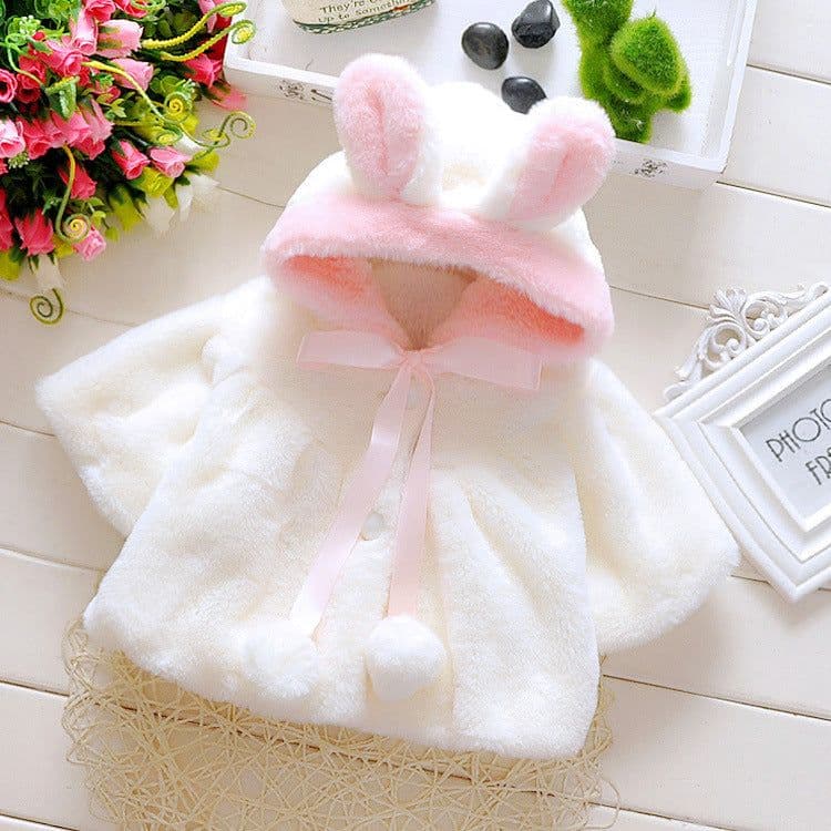 image-Girls Winter Faux Fur Cape - Red Princess Shawl Coat
