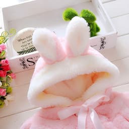 image-Girls Winter Faux Fur Cape - Red Princess Shawl Coat