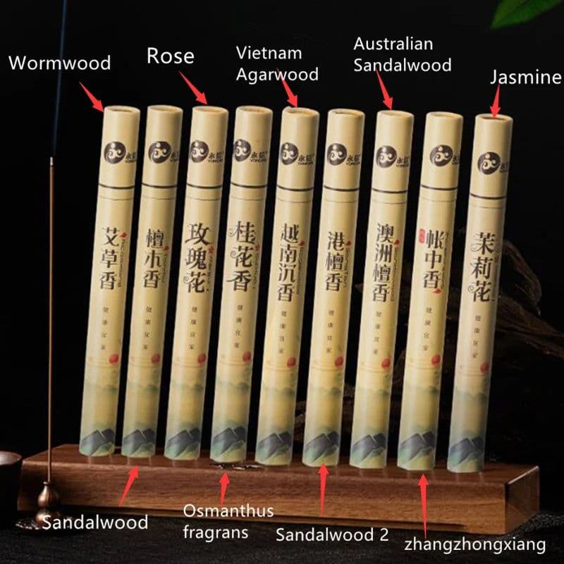 image-45pcs/box Natural Sandalwood Incense Meditation Purification Sleep Essential Home Buddhist Temple Home Decor 21CM