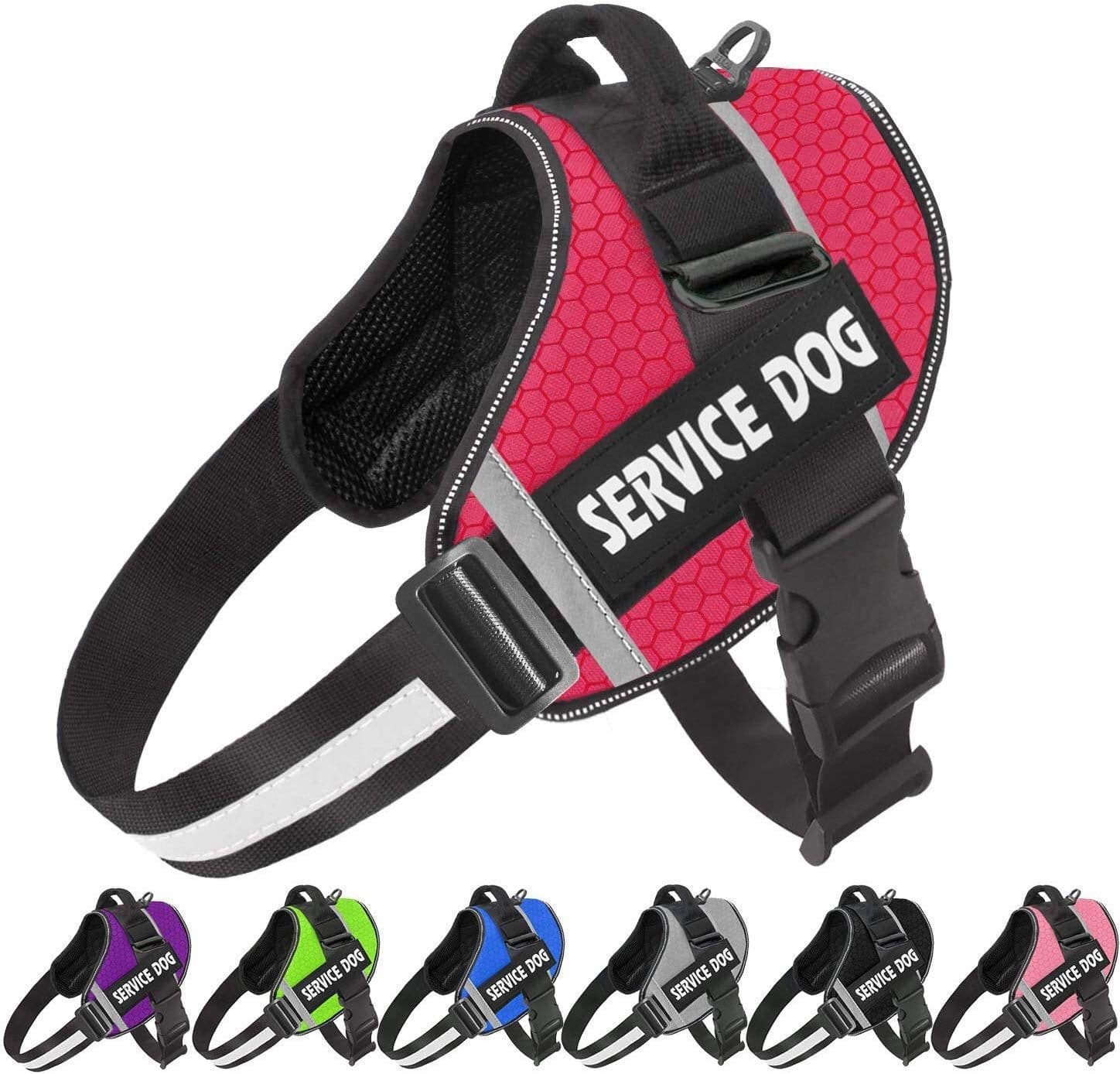 image-Pet Dog Reflective Harness Leash - Pink XXL