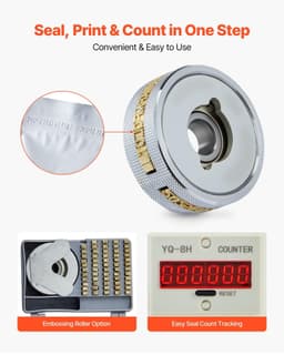image-VEVOR Continuous Bag Band Sealing Machine, 0.24-0.47 in Seal Width, Vertical Band Sealer Machine with Roller Printing , Temp & Speed Adjustable, Heat Sealing Machine for 0.001-0.03 in Plastic Bags