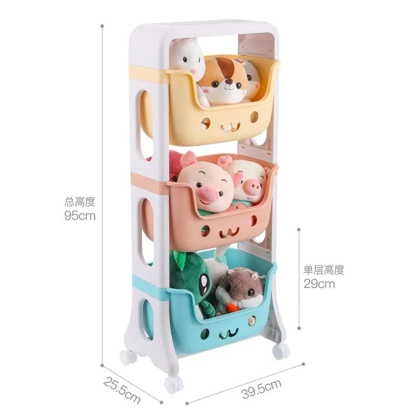 image-Silver Cat Storage Rack 3-Layer Mobile Shelf