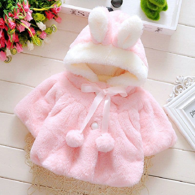 image-Girls Winter Faux Fur Cape - Red Princess Shawl Coat