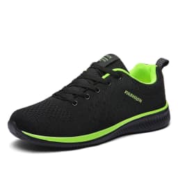 image-Men's Running Shoes - Black Gold Synthetic Leather Size 50