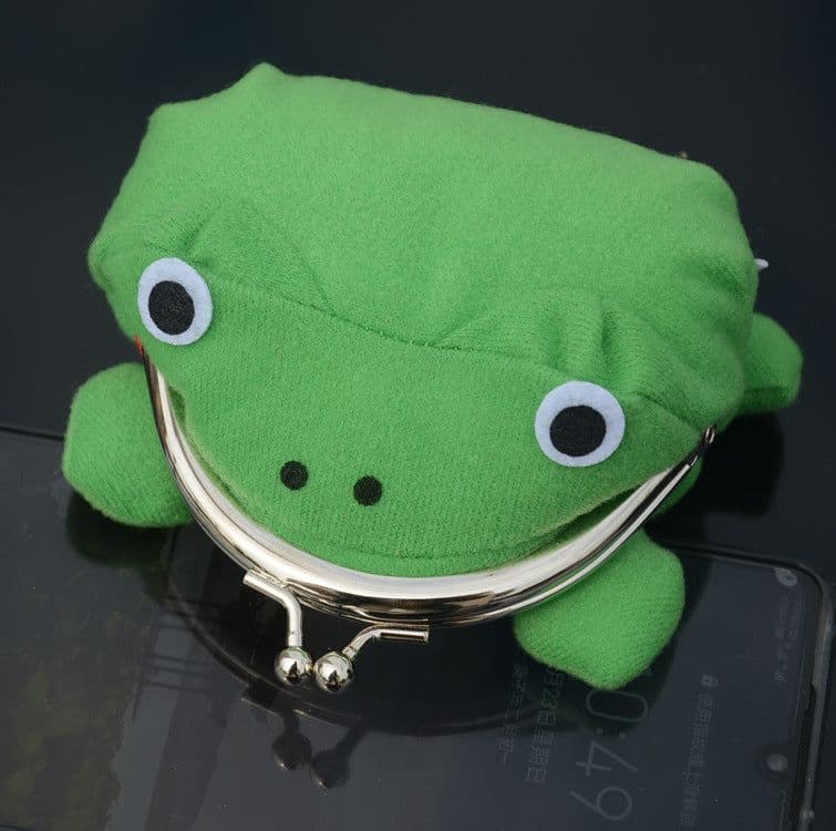image-Naruto Frog Coin Purse Plush Wallet Green Toad Cartoon Unisex Kids