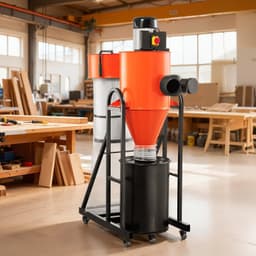 image-VEVOR Dust Collector, 763 CFM 1 Micron Cyclone Dust Collector, 1.5HP Dusts Collection System with 12.5-Gallon Dust Collector Bag & Base Stand, Smart Cyclone Separation, Dusts Separator for Woodworking