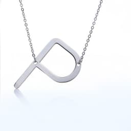 image-Fabulous Rose Gold Plated Stainless Steel Initial Letter Pendant Necklace