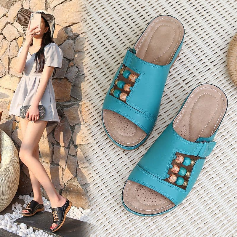 image-Compatriot Women's Wedge Sandals Size 43 - Neptune Green