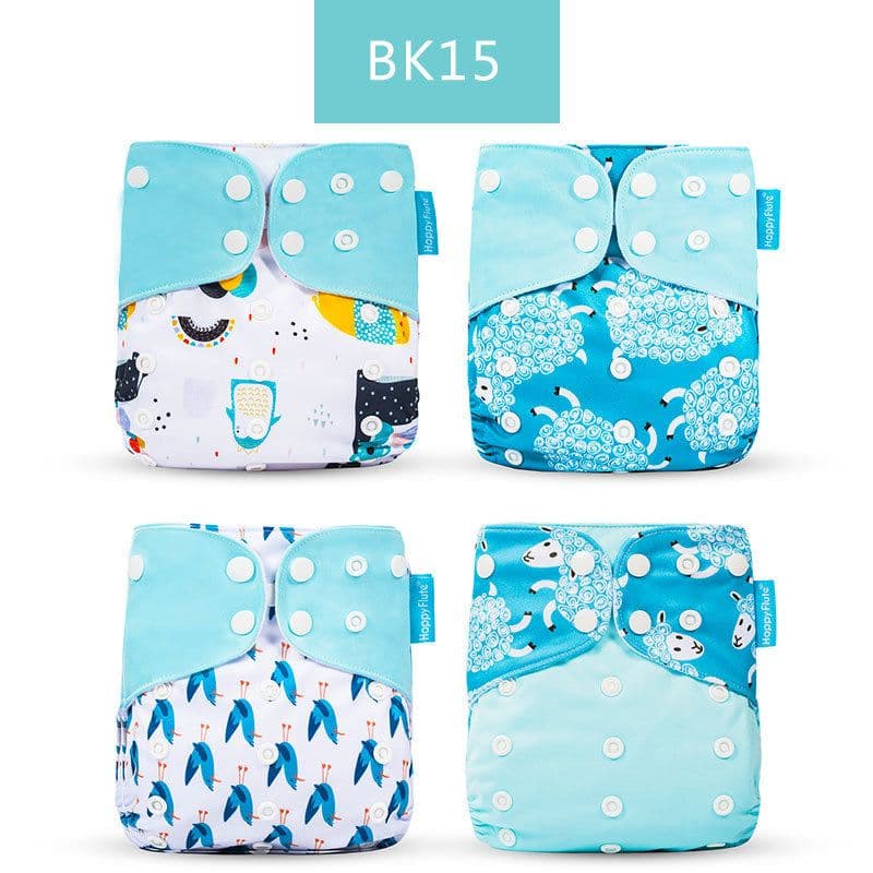 image-Happyflute 4-Pack Washable Training Pants - Waterproof Diapers for Infants 1-3 Years Old
