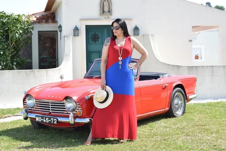 image-Dress Flavia / Long Casual Plus Size Dress / Sizes L to 6XL