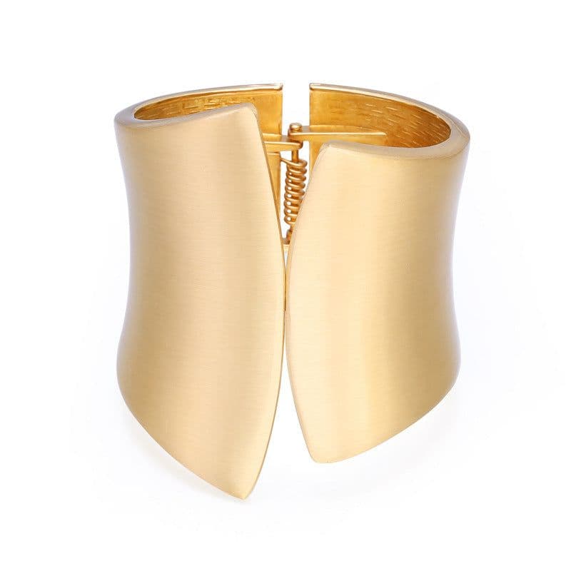 image-Asymmetric European American Fashion Wide Cuff Alloy Open Bracelet