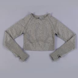 image-High-Elastic Yoga Fitness Clothing - Long Sleeves Dark Gray Women (65 characters)